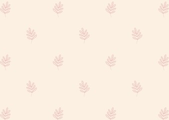 Delicate floral pattern with small outlined flowers on a light peach background