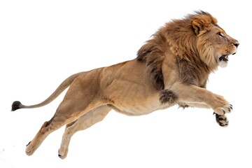 Obraz premium Lion is leaping through the air. Graphic, photo, vector, images, illustration, art, design, clipart, abstract, digital, tshirt, pattern, mockup, stock