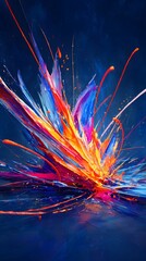 background with chaotic neon paint splatters across dark canvas creating energetic visual impact