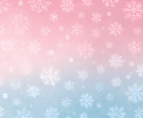 picturesque style snowy background with snowflakes on blue AI generated	