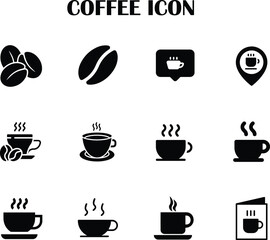 Minimalist coffee cup icon vector — simple caffeine symbol for café, restaurant, or beverage branding design