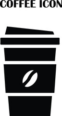Minimalist coffee cup icon vector — simple caffeine symbol for café, restaurant, or beverage branding design
