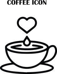 Minimalist coffee cup icon vector — simple caffeine symbol for café, restaurant, or beverage branding design