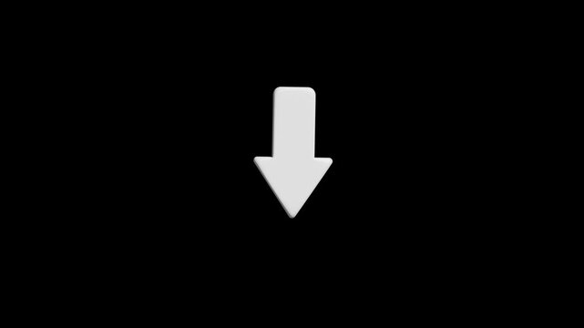 Stock footage of a kinetic arrow icon pulsing downwards, providing a clear visual guide for continuous flow and directionality.

