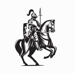 Elite Royal Cavalry Mounted Soldiers Horse Army Vector Illustration