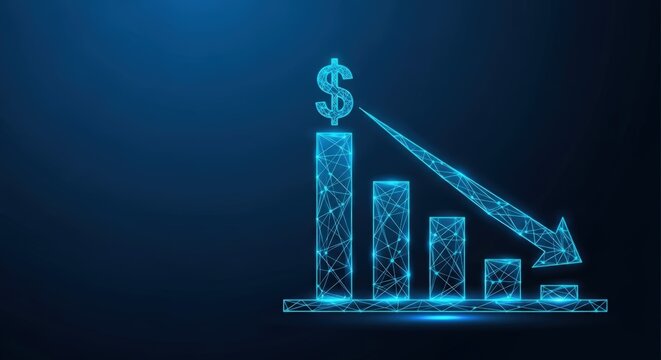 Abstract financial growth chart with dollar symbol