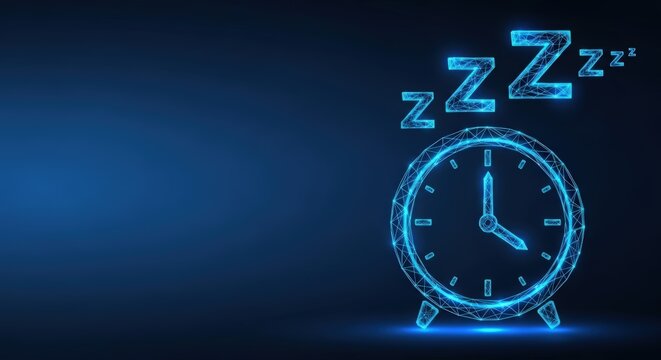 Digital alarm clock with zzzs indicating sleep time