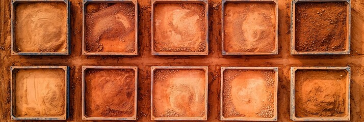 Aerial composition of farm composting site integrated into organic agriculture field. 