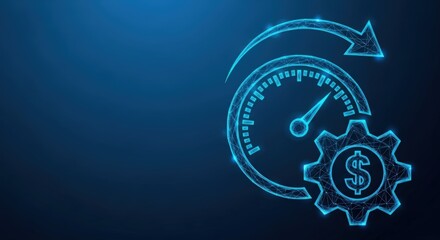 Fototapeta premium Digital speedometer and gear showing performance and technology