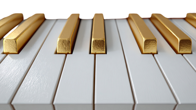 Antique ivory piano keys close up, a vintage musical instrument