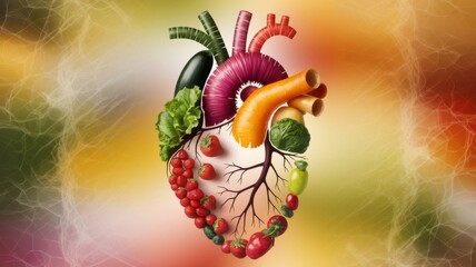 Creative Fruit Heart Concept — Healthy Food Symbol and Nutrition Art