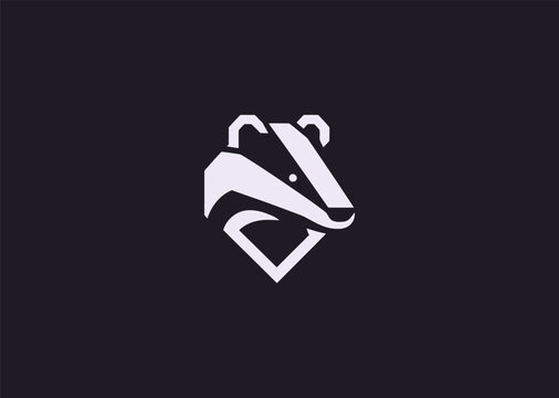 A minimalist badger logo in elegant line art, symbolizing determination and courage, designed with clean flowing strokes in a balanced geometric vector style