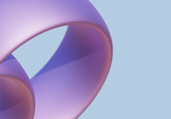 3D Render Background Abstract Infinity wave Torus ring fabric Purple Pink Metallic Glossy Futuristic Minimalist