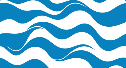 Obraz premium Blue white wavy lines in a seamless repeating pattern resembling stylized ocean waves