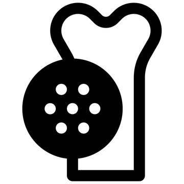 Osteoporosis test. Outlined stroke vector icon with black-filled details.