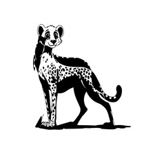 cheetah cartoon isolated on white