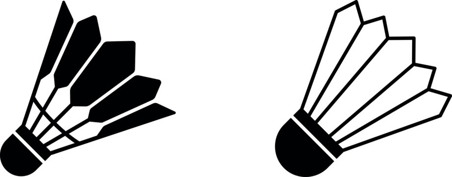 Badminton icon black and white vector sign