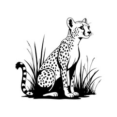 cheetah cartoon isolated on white