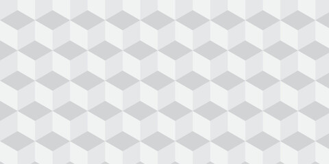 Seamless white geometric cube creative concept triangle overlapping overlap square technology texture. geometric digital cubes fabric and wallpaper grid block texture background.	
