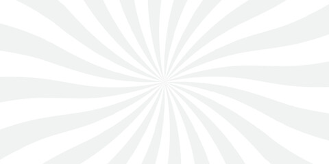 sunburst pattern white and gray design. Vintage sunrays illustration swirl line. sun beam vector banner design pop art comic burst gradient concept pattern.	