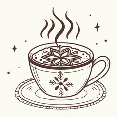 Illustration of hot drink with star anise