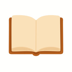 Open brown book flat vector