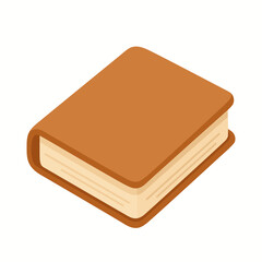 Closed brown book perspective view