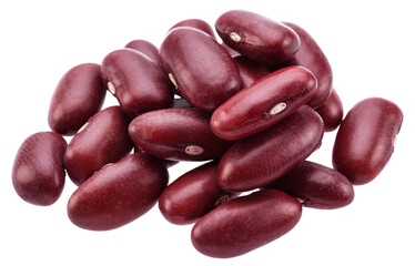Red kidney beans on white background. File contains clipping paths.