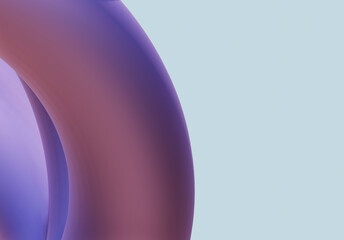 3D Render Background Abstract Infinity wave Torus ring fabric Purple Pink Metallic Glossy Futuristic Minimalist