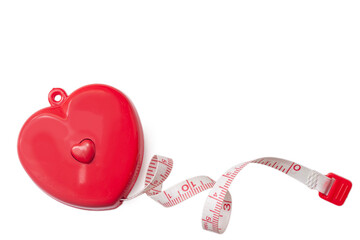 heart measure tape isolated on white background.