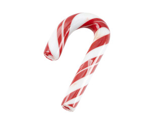 Red and white striped candy cane with glossy finish