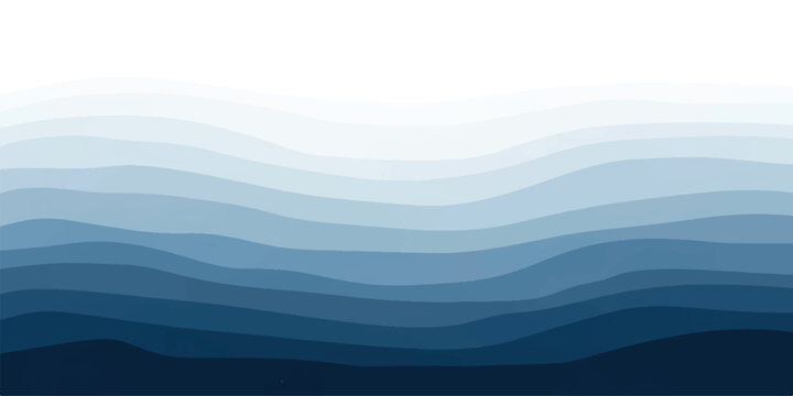 Abstract blue waves background layered wavy lines in shades of blue vector illustration for modern design