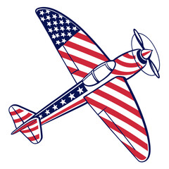American flag airplane, patriotic aviation