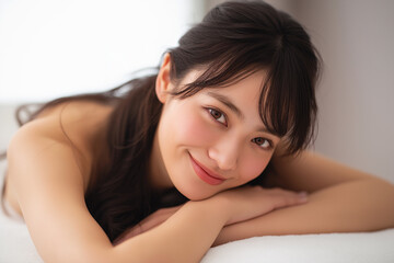 Fototapeta premium 安らぎの微笑 ― やわらかな時間に包まれて