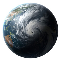 Stormy planet with clouds isolated on a transparent background png