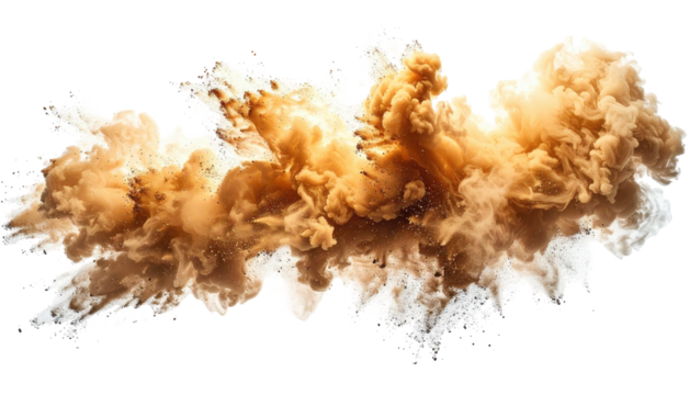 Ethereal beige cloud forming against a stark, black backdrop