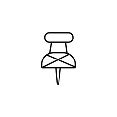 Push Pin Vector Icon Office Stationery Illustration