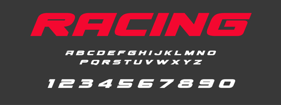 Racing Speed Alphabet Font Vector Bold Sport Typography Letters Download it in high resolution format and print in any size	
