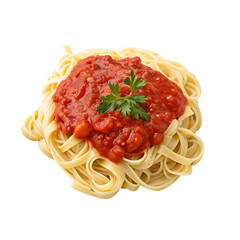 Red sauce pasta bowl isolated on a transparent background png