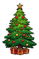 Fototapeta premium christmas tree isolated on white