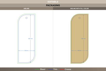 Polygon bookmark dieline formed through detailed vector tracing improving printing consistency packaging cut die line layout maintains symmetrical polygon reading accessory