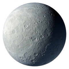 Saturns moon Rhea isolated on a transparent background png