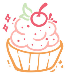 Cherry-topped Cupcake sticker