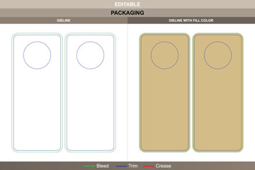 Door hanger dieline produced through precise vector planning refining printing stability packaging outline die line structure builds reliable signage template alignment