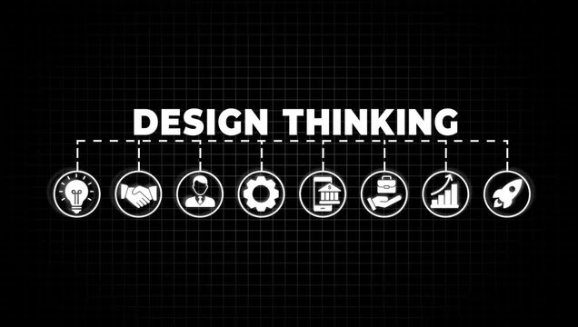 Design thinking icon - vector illustration . innovation, development, thinking, idea, inspiration, brainstorming, infographic, template, presentation