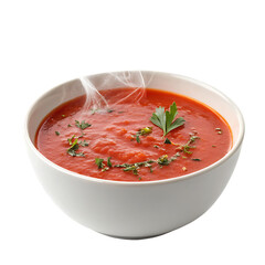 Creamy tomato soup isolated on a transparent background png