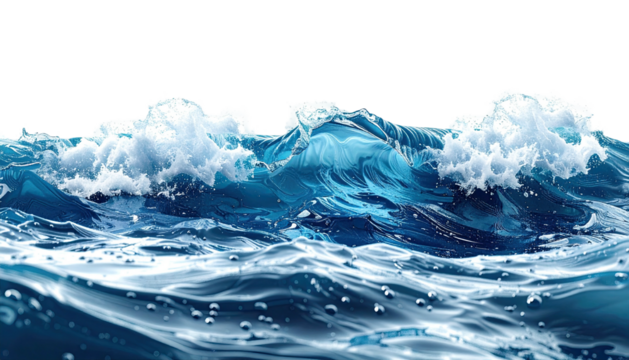 Dynamic ocean wave, cresting, blue, foam