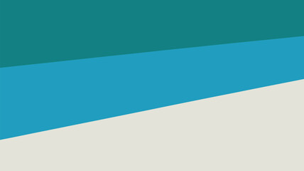 Obraz premium A simple background featuring three diagonal bands of teal blue and off white color blocks design