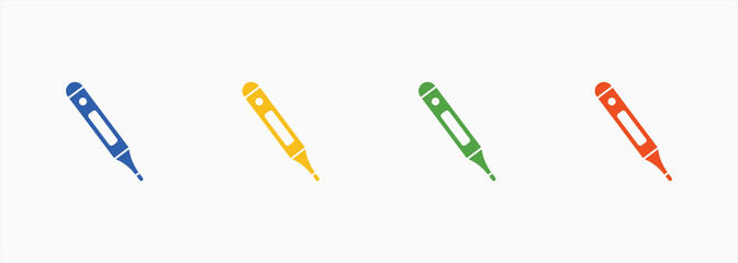 Thermometer Icon Set Color Multiple Style Collection