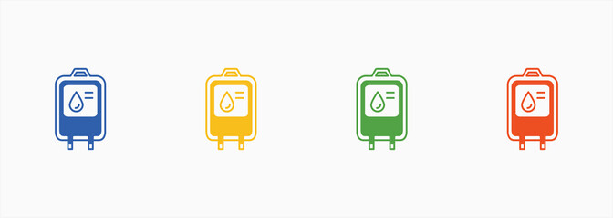 Blood Bag Icon Set Color Multiple Style Collection